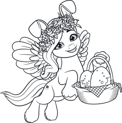 Size: 3341x3374 | Tagged: safe, pipp petals, pegasus, pony, g5, my little pony: make your mark, official, .ai available, female, g5 brand assets, mare, monochrome, outlines only, simple background, solo, transparent background, vector