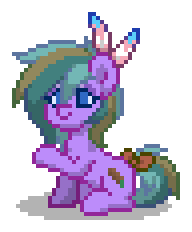 Size: 192x232 | Tagged: safe, oc, oc only, oc:wetland bough, earth pony, pony, pony town, g4, blue eyes, bow, cyan hair, cyan mane, cyan tail, digital art, earth pony oc, female, male to female, mare, pixel art, pride, pride flag, purple coat, raised hoof, rule 63, simple background, sitting, solo, tail, tail bow, trans female, transgender, transgender oc, transgender pride flag, transparent background