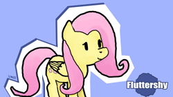 Size: 1920x1080 | Tagged: safe, artist:umsx, fluttershy, pegasus, pony, g4, female, folded wings, mare, nintendo, paper, paper mario, paper mario: the thousand year door, reference, solo, super mario, video game, wings