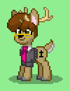 Size: 100x130 | Tagged: safe, oc, oc only, oc:fair use, deer, deer pony, hybrid, original species, pony, unideer, pony town, digital art, green background, pixel art, simple background, solo