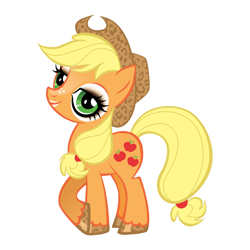 Size: 2048x2048 | Tagged: safe, artist:dreamscreep, edit, applejack, earth pony, pony, g4, eyeshadow, freckles, ganguro, gyaru, hoof polish, hooves, leopard print, lipstick, makeup, makeup edit, simple background, solo, white background