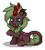 Size: 196x220 | Tagged: safe, oc, oc only, oc:river embers, kirin, pony town, g4, brown coat, cloven hooves, digital art, green eyes, green hair, green mane, green tail, hooves, horn, kirin oc, male, non-pony oc, pixel art, purple scales, raised hoof, scales, simple background, sitting, solo, tail, transparent background