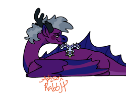 Size: 1280x977 | Tagged: safe, artist:arsonrabbit, oc, oc only, oc:anthracite, oc:umbraclaw, dragon, g4, blue hair, blue mane, blue scales, claws, cuddling, digital art, dragon oc, duo, eyes closed, fangs, gay, gray eyes, gray mane, green scales, grey hair, horns, looking back, lying down, male, non-pony oc, oc x oc, purple scales, scales, shipping, signature, simple background, spine, tail, tongue out, white background, wings