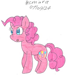 Size: 938x1036 | Tagged: safe, artist:cmara, pinkie pie, g4, female, simple background, solo, white background