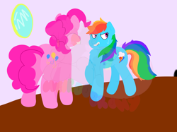 Size: 4080x3056 | Tagged: safe, artist:weirdobr0ny, pinkie pie, rainbow dash, earth pony, pegasus, pony, g4, duo, duo female, female, obtrusive watermark, watermark