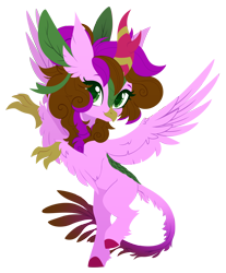 Size: 2488x3000 | Tagged: safe, artist:belka-sempai, oc, oc only, oc:sharp stem, hippogriff, hybrid, kirin, beak, cute, female, kiringriff, mare, simple background, solo, species swap, transparent background, wings