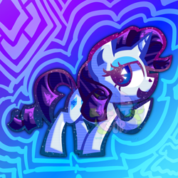 Size: 3840x3840 | Tagged: safe, artist:endercatcore, rarity, pony, unicorn, g4, abstract background, gradient background, gradient lineart, horn, solo