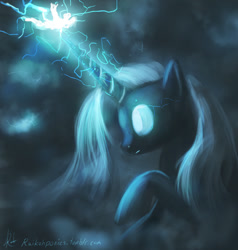 Size: 736x774 | Tagged: safe, artist:grissaecrim, oc, oc only, elemental, pony, unicorn, 30 minute art challenge, electricity, horn, lightning, ponified, solo