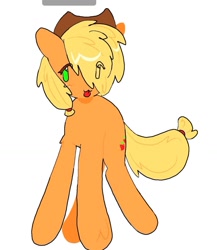 Size: 963x1107 | Tagged: safe, artist:poniesinmyhead, applejack, earth pony, pony, g4, cute, jackabetes, simple background, solo, white background