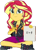 Size: 1817x2520 | Tagged: safe, edit, edited screencap, editor:mrtoonlover83, screencap, sunset shimmer, human, equestria girls, g4, my little pony equestria girls: better together, the finals countdown, background removed, blue eyes, cute, female, not a vector, notepad, pencil, shimmerbetes, simple background, solo, transparent background