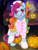 Size: 1800x2400 | Tagged: safe, artist:sparkytopia, rainbow dash (g3), earth pony, spider, g3, clothes, costume, dress, female, gloves, halloween, halloween costume, hat, heart, heart eyes, holiday, jack-o-lantern, mare, moon, multicolored hair, night, nurse hat, nurse outfit, outdoors, pink eyes, pumpkin, pumpkin bucket, rainbow hair, solo, spider web, tree, trick or treat, wingding eyes, ych example, your character here