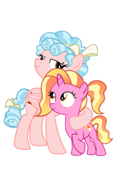 Size: 1200x1800 | Tagged: safe, artist:halcydydyl, artist:mlptmntdisneykauane, artist:velveagicsentryyt, cozy glow, luster dawn, pegasus, pony, unicorn, g4, a better ending for cozy, bow, duo, duo female, female, filly, filly luster dawn, foal, future, hair bow, holding, horn, hug, hugging a pony, if only, mare, older, older cozy glow, simple background, tail, tail bow, transparent background, what if