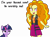 Size: 3378x2500 | Tagged: safe, artist:limedazzle, edit, adagio dazzle, sunset shimmer, twilight sparkle, human, unicorn, equestria girls, g4, clothes swap, deadpan, duo, duo female, female, horn, looking at you, pointing at self, simple background, transparent background, twilight sparkle is not amused, unamused, yandagio, yandere