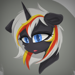 Size: 1268x1268 | Tagged: safe, artist:門久, oc, oc only, oc:velvet remedy, pony, unicorn, fallout equestria, horn, solo