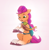 Size: 1992x2047 | Tagged: safe, artist:itssim, part of a set, sunny starscout, earth pony, pony, g5, bag, bowl, cheek fluff, chest fluff, ear fluff, female, food, hoof heart, lacrimal caruncle, mare, motion lines, open mouth, part of a series, saddle bag, sitting, solo, sunny's bag, surprised, underhoof, unshorn fetlocks, upside-down hoof heart