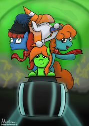 Size: 2059x2912 | Tagged: safe, artist:greenflyart, oc, oc only, oc:nessie (bronyscot), pony, bronyscot, group