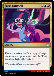 Size: 375x523 | Tagged: safe, edit, sci-twi, twilight sparkle, two best sisters play, equestria girls, g4, my little pony equestria girls: legend of everfree, ccg, clothes, dream, magic the gathering, midnight sparkle, pajamas, persona, persona 4, trading card, trading card edit, trading card game