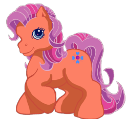 Size: 1024x959 | Tagged: safe, artist:anscathmarcach, artist:collegeman1998, sew-and-so, earth pony, pony, g3, chonk, cute, female, mare, raised hoof, raised leg, sewandsodorable, simple background, smiling, solo, transparent background