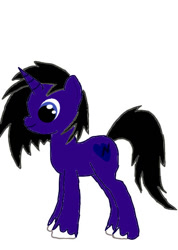 Size: 400x563 | Tagged: safe, artist:ruchiyoto, oc, oc only, oc:midnight sapphirus, pony, unicorn, female, horn, mare, simple background, solo, white background