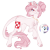 Size: 1000x1000 | Tagged: safe, artist:kazmuun, nurse redheart, earth pony, pony, series:kazmuun's drawing every pony, g4, alternate design, alternate hairstyle, alternate tailstyle, anatomically incorrect, big ears, blue eyes, blue pupils, blush lines, blushing, butt fluff, butt freckles, chest fluff, cloven hooves, colored, colored eyebrows, colored eyelashes, colored hooves, colored lineart, colored pinnae, colored pupils, concave belly, cute, elbow blush, eyebrows, eyebrows visible through hair, eyelashes, eyeshadow, female, fetlock tuft, flat colors, floating heart, freckles, hair bun, hat, heart, heart freckles, heart mark, heartabetes, hock fluff, hooves, incorrect leg anatomy, jewelry, leg fluff, leg freckles, leonine tail, long tail, looking at you, looking back, makeup, mare, neck freckles, necklace, nurse hat, open mouth, pink hooves, pink mane, pink tail, profile, raised hoof, red eyelashes, red eyeshadow, redesign, reference used, screencap reference, shoulder fluff, shoulder freckles, signature, simple background, slender, solo, standing on three hooves, tail, tail freckles, thin, thin legs, tied mane, transparent background, turned head, unshorn fetlocks, white coat, white pupils, white text