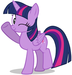 Size: 828x856 | Tagged: safe, artist:zslnews, twilight sparkle, alicorn, pony, g4, cute, female, looking at you, looking left, mare, one eye closed, simple background, solo, transparent background, twiabetes, twilight sparkle (alicorn), vector, wink, winking at you