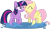 Size: 826x477 | Tagged: safe, artist:zslnews, fluttershy, twilight sparkle, alicorn, pegasus, pony, g4, ^^, cute, duo, duo female, eyes closed, female, mare, open mouth, puddle, shyabetes, simple background, splash, splashing, transparent background, twiabetes, twilight sparkle (alicorn), updated, updated image, vector