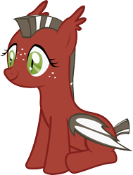 Size: 777x1027 | Tagged: safe, artist:sulyo, artist:yarisk, edit, vector edit, oc, oc:day starter, bat pony, pony, g4, female, freckles, mare, mohawk, simple background, sitting, solo, transparent background, vector