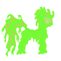 Size: 2500x2500 | Tagged: safe, artist:akscythe, oc, oc only, goo, goo pony, original species, undead, mlp fim's fourteenth anniversary, bone, simple background, solo, spooky, transparent, transparent background, transparent flesh