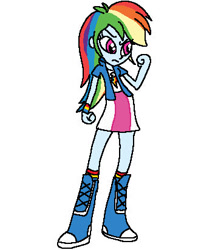 Size: 331x412 | Tagged: safe, artist:chrisbooable, rainbow dash, equestria girls, g4, female, simple background, solo, white background