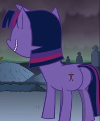 Size: 688x836 | Tagged: safe, twilight sparkle, pony, unicorn, .mov, magic.mov, g4, butt, horn, outdoors, plot, solo, thicc thighs, unicorn twilight