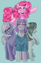 Size: 3300x5100 | Tagged: safe, artist:ashley-the-muffin, limestone pie, marble pie, maud pie, pinkie pie, earth pony, g4, female, pie sisters, siblings, sisters