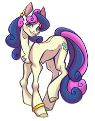 Size: 1402x1785 | Tagged: safe, artist:1an1, bon bon, sweetie drops, earth pony, pony, g4, simple background, solo, white background