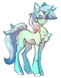 Size: 1402x1785 | Tagged: safe, artist:1an1, lyra heartstrings, pony, unicorn, g4, chest fluff, horn, simple background, solo, white background