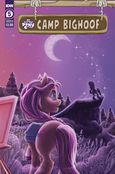 Size: 2063x3131 | Tagged: safe, artist:natalie haines, idw, official comic, sunny starscout, earth pony, pony, camp bighoof #5, g5, my little pony: camp bighoof, official, spoiler:comic, spoiler:g5, spoiler:g5comic, butt, comic cover, cover, cover art, female, high res, mane stripe sunny, mare, plot, rear view, strategically covered, sunny starbutt, sunny's bag, tail, tail censor