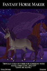 Size: 400x600 | Tagged: safe, oc, oc only, oc:black cross, oc:jade thunderhoof, pegasus, unicorn, duo, fantasy horse maker, female, horn, male, mare, stallion