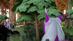 Size: 3840x2160 | Tagged: safe, artist:raindashesp, opaline arcana, twilight sparkle, alicorn, pony, g4, g5, duo, duo female, female, forest, mare, nature, outdoors, tree, twilight sparkle (alicorn), unitober 2024