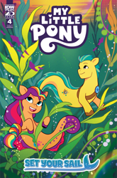 Size: 2063x3131 | Tagged: safe, artist:paulina ganucheau, idw, official comic, hitch trailblazer, sunny starscout, fish, merpony, seapony (g4), g5, my little pony: set your sail, my little pony: tell your tale, official, set your sail #4, spoiler:comic, spoiler:g5, bubble, comic cover, coral, cover, cover art, crepuscular rays, dorsal fin, female, fin, fish tail, flowing mane, flowing tail, high res, male, mane stripe sunny, mare, ocean, open mouth, open smile, scales, sea pony (g5), seaponified, seapony hitch trailblazer, seapony sunny starscout, seaweed, smiling, species swap, stallion, sunlight, swimming, tail, teeth, underwater, water