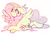 Size: 1337x920 | Tagged: safe, artist:fawnshy, fluttershy, pegasus, pony, g4, female, heart, lying down, mare, smiling, solo, spread wings, wings