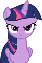 Size: 3985x6012 | Tagged: safe, artist:retroponybro, twilight sparkle, alicorn, pony, g4, angry, base used, female, frown, inkscape, looking at you, mare, simple background, solo, transparent background, twilight sparkle (alicorn), vector