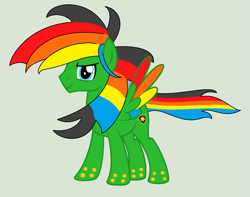 Size: 1259x993 | Tagged: safe, artist:brightstar40k, oc, oc only, oc:star armour, pegasus, pony, male, pegasus oc, rainbow power, simple background, solo, spread wings, wings