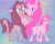 Size: 2000x1600 | Tagged: safe, artist:abbytabbys, part of a set, pinkie pie, earth pony, pony, fanfic:broken destiny, g4, alternate universe, bags under eyes, blue eyes, blue hooves, blue pupils, blue text, broken destiny au, colored eyebrows, colored eyelashes, colored hooves, colored pupils, curly mane, curly tail, duality, duo, duo female, eyelashes, female, frown, glowing, glowing body, glowing mane, glowing tail, gradient background, grin, hooves, hug, implied lesbian, implied pinkiedash, implied rainbow dash, implied shipping, looking at someone, looking at you, looking back, mare, pink coat, pink eyelashes, pink mane, pink tail, pinkamena diane pie, profile, raised hoof, raised hooves, reference sheet, self paradox, smiling, smiling at you, sparkles, sparkly body, sparkly coat, sparkly eyes, sparkly mane, sparkly tail, standing on three hooves, straight mane, straight tail, tail, three quarter view, transformed, unshorn fetlocks, white pupils, wingding eyes, yellow hooves, yellow text