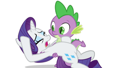 Size: 1920x1080 | Tagged: safe, artist:georgegarza01, rarity, spike, dragon, pony, unicorn, g4, age difference, carrying, drama queen, duo, duo male and female, female, holding a pony, horn, male, rarity being rarity, scene interpretation, ship:sparity, shipping, show accurate, simple background, straight, transparent background, vector, younger