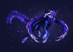 Size: 1116x796 | Tagged: safe, artist:reminati_27, oc, oc only, alicorn, pony, alicorn oc, curved horn, flying, horn, horns, leonine tail, spread wings, tail, wings