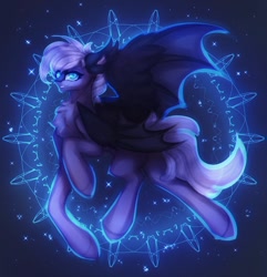 Size: 1150x1195 | Tagged: safe, artist:reminati_27, oc, oc only, bat pony, pony, abstract background, chest fluff, fangs, male, spread wings, stallion, wings