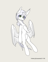 Size: 2000x2600 | Tagged: safe, artist:cassandra211190, oc, oc:κασσάνδρα, alicorn, pony, alicorn oc, horn, slender, thin, wings