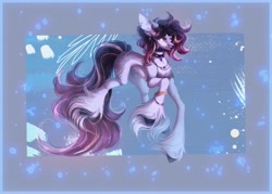 Size: 1048x752 | Tagged: safe, artist:reminati_27, oc, oc only, earth pony, pony, bracelet, choker, ear piercing, earring, jewelry, necklace, nose piercing, nose ring, piercing, solo, unshorn fetlocks