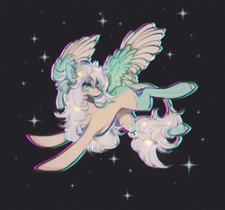 Size: 1840x1725 | Tagged: safe, artist:reminati_27, oc, oc only, pegasus, pony, bow, clothes, female, hair bow, mare, socks, solo, spread wings, wings