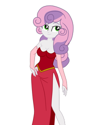 Size: 1900x2353 | Tagged: safe, artist:gmaplay, sweetie belle, human, equestria girls, g4, breasts, busty sweetie belle, clothes, dress, female, legs, older, older sweetie belle, seductive, seductive look, seductive pose, simple background, solo, thight, transparent background