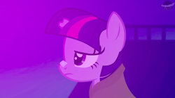 Size: 3840x2160 | Tagged: safe, artist:mbesto, twilight sparkle, pony, unicorn, g4, bandaid, bandaid on nose, blade runner, blade runner 2049, broken horn, horn, meme, solo, you look lonely