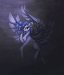 Size: 1080x1280 | Tagged: safe, artist:reminati_27, oc, oc only, pegasus, pony, female, flying, mare, multiple wings, solo, wings